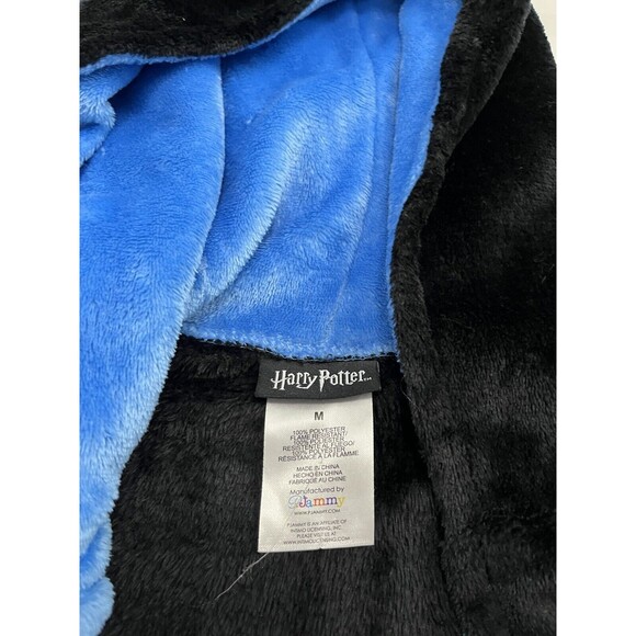 EUC P.jammy Harry Potter Ravenclaw Hoody Bath Robe Medium(12-14)  Black Blue - Picture 3 of 8